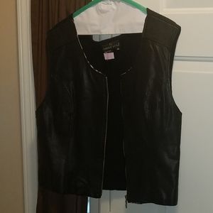 Zebra Stripped Leather Vest
